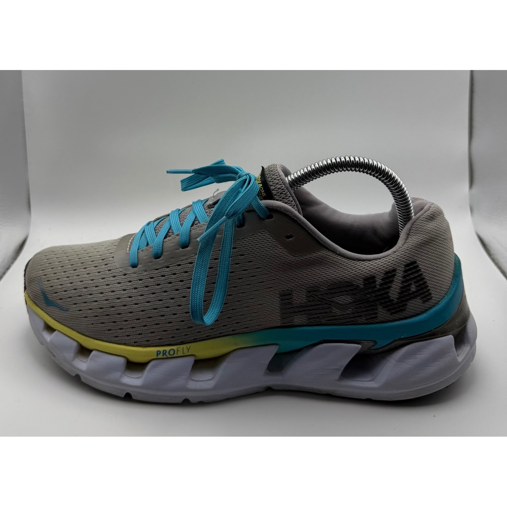 Hoka One One Elevon Running Shoes Womens 8.5 Grey Blue Good 1019268 LRSS